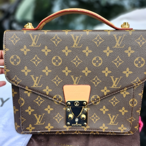 Louis Vuitton Monogram Satchel with Gold Accents - Picture 1 of 4
